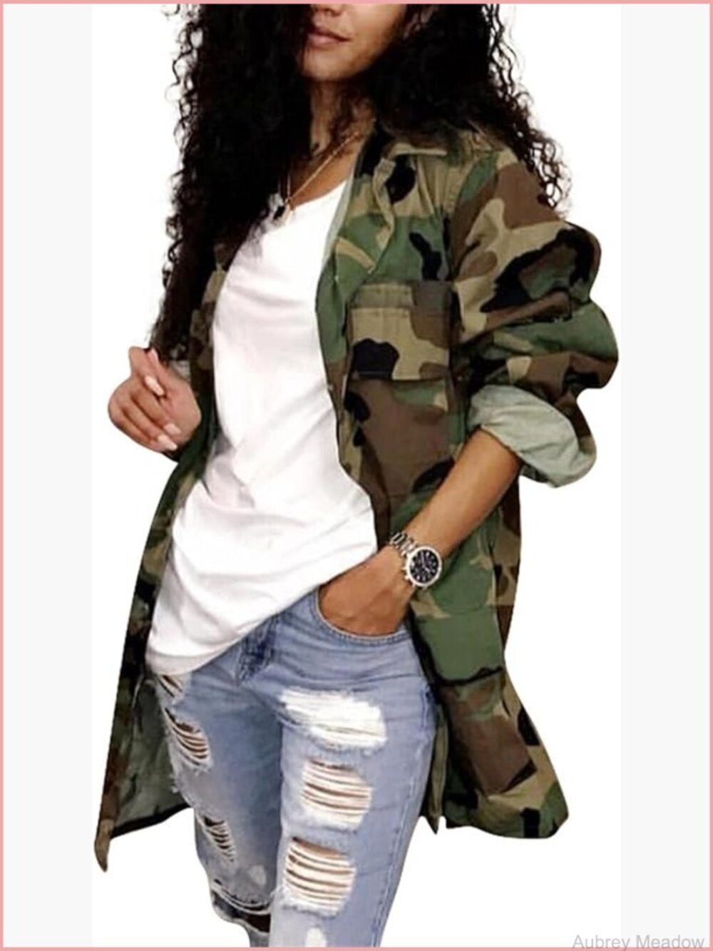 Army Fatigue Cargo Jacket Trench Coat Plus Size